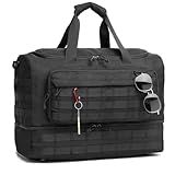 Travel Bag for Men,Military Tactical Gym Duffle Bag with Shoe Compartment Tactical Duffle Bags for Travel Carry on Bag Weekender Overnight Sport Duffel Range Bag for Workout-Black
