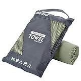 Rainleaf Microfiber Towel Quick Dry Camping & Travel & Gym Towel. Compact | Super Absorbent, Lightweight, Fast Drying. Suitable for Beach, Bath, Backpacking, Hiking, Swim. Army Green, 48 x 24 in