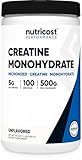 Nutricost Creatine Monohydrate Micronized Powder 500G, 5000mg Per Serv (5g) - 100 Servings, 17.9 Oz