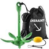 CHERAINTI Kayak Anchor, 3.5 Lb Paddle Board Anchor Folding Marine Grapnel Kit with 40ft Rope and Buoy for Kayak Paddleboard Inflatable Small Boat Canoes Fishing, Kayaking & Boating Accessories