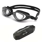 ESAVIA Nearsighted Swim Goggles -2.0D to -8.0D,Anti Fog Shortsighted Swimming Goggles with Clear Lens No Leaking/UV Protection (Black, -5.0)