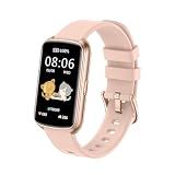 Runlio Fitness Tracker with 1.47" Touchscreen, Slim Smart Watch for Men Women, 5ATM Waterproof Activity Tracker with Heart Rate Blood Oxygen Sleep Monitor, Smartband for Android iOS (Pink)