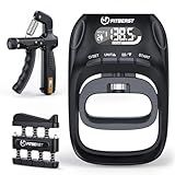 FitBeast Grip Strength Trainer Kit, Digital Grip Strength Tester with Adjustable Hand Gripper Strengthener & Finger Exerciser, Track Progress for Fitness, Rehab & Strength Building (Advanced 3-in-1 Kit)
