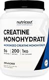 Nutricost Creatine Monohydrate Micronized Powder (1 KG) - Pure Creatine Monohydrate