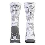 ChalkTalkSPORTS Lacrosse Performance Crew Socks - Lax Stick Head - Digital Camo - Lacrosse Mid-Calf Socks - Adult