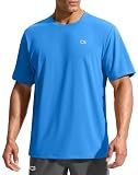 G Gradual Men's Sun Protection Swim Shirt UPF 50+ Rash Guard Short Sleeve Quick Dry Water Hiking Workout Shirts for Men (Blue,2XL)
