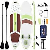 Sweetcrispy Inflatable Stand Up Paddle Board with Premium SUP Paddleboard Accessories,2-in-1 Paddle,Wide Stable Design,Non-Slip Comfort Deck for Adults & Youth of All Skill Levels,Light Green