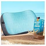 Hikenture Beach Pillow for Sand, Washable Inflatable Pillows for Pool, Portable Camping Pillows with Removable Cover, Soft Air Sand Pillow Built-in Sandbag (1)