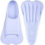 CAPAS Swim Training Fins Comfortable Silicone Lap Swimming Short Blade Floating Flippers with Mesh Bag for Adult Men Women Build Leg Strength