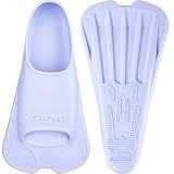CAPAS Swim Training Fins Comfortable Silicone Lap Swimming Short Blade Floating Flippers with Mesh Bag for Adult Men Women Build Leg Strength