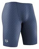 G Gradual Swim Jammers for Men Chlorine Resistant, Indigo Geometry, Size 28