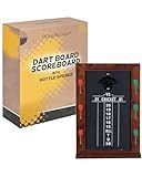 Play Platoon Chalkboard Dart Scoreboard & Holder Wall Mount with Bottle Opener - 11x16 Inch Wood Scoreboard, Professional Dart Board Accessories, Holds 6 Pieces