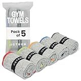 Acteon Microfiber Gym Towels 5 Pack, Quick Dry Silver ION Odor-Free Sweat Towel, Super Absorbent Fast Drying for Men & Women, Workout, Yoga, Running, Hiking, Travel – 16x30.5 Inch