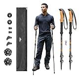 Cascade Mountain Tech Trekking Poles, Shaft Material: Aircraft- grade 6061 Aluminum with Adjustable Locks Expandable to 54" (Set of 2), Cork Grip, Orange, Extended Grip Material: EVA