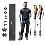 Cascade Mountain Tech Trekking Poles, Shaft Material: Aircraft- grade 6061 Aluminum with Adjustable Locks Expandable to 54" (Set of 2), Cork Grip, Orange, Extended Grip Material: EVA