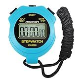 MUSHPORT Stopwatch Timer Only Stopwatch Mode, ON/Off Silent Simple Operation, Without Clock Date Countdown, Digital Stop Watch for Sports Kids Coaches Swimming Running, Blue