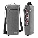 Golf Cooler Bag, Holds 6 Cans or 2 Wine Bottles Insulated Beer Cooler Sleeve Golf Bag Accessories for Men (Grey)