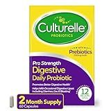 Culturelle Pro Strength Daily Probiotics For Digestive Health (2 Month Supply) with Prebiotics for Women & Men, Supports Occasional Diarrhea, Gas & Bloating, Gluten & Soy Free, 60 Count