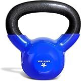 Yes4All Kettlebell, 10 lb Vinyl Coated Cast Iron Strength Training Kettlebells for Home Gym Exercises, Heavy Weights Gym, Fitness, Full Body Workout Equipment, Push up, Grip, Strength Training - Blue