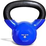 Yes4All Kettlebell, 10 lb Vinyl Coated Cast Iron Strength Training Kettlebells for Home Gym Exercises, Heavy Weights Gym, Fitness, Full Body Workout Equipment, Push up, Grip, Strength Training - Blue