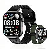 moutarlier AMOLED GPS Running Smartwatch, 50m Waterproof, Tracks Steps Sleep Heart Rate Oxygen, Long Battery Life with Step & Calorie Counter for Swimming Runners Men Women (Black)
