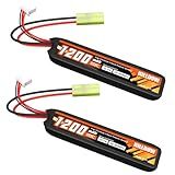 Hilldow 1200mAh Airsoft Battery 20C 11.1V 3S Rechargeable Lipo Battery Airsoft with Mini TMY Plug for Airsoft Gun Battery