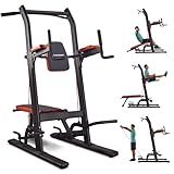 HARISON Multifunction Power Tower with Bench, Heavy Duty Pull Up Bar Dip Station for Home Gym Workout Strength Training Fitness Equipment