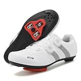 DUNPAI Wide Cycling Shoes Indoor Outdoor Road Bike Shoes for Men Women