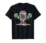 Lacrosse Drip Ice Cream Lax Helmet Sticks Sport Player T-Shirt, Men, Black, 3X-Large