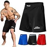 Elite Sports Men's New Item Black Jack Series Fight Shorts, Black, Large