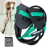 Ferok Pro - Swimming Resistance Band with Hand Paddles, Stretch Cord, Fitness Bands for Swimming, Training Equipment, Arm Strength Exercise, Powercord - Including Exercises - Medium Green