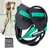 Ferok Pro - Swimming Resistance Band with Hand Paddles, Stretch Cord, Fitness Bands for Swimming, Training Equipment, Arm Strength Exercise, Powercord - Including Exercises - Medium Green