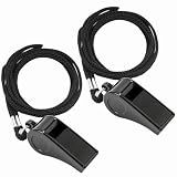 JKQAGD 2PCS Sports Whistles with Lanyard, Loud Crisp Sound Whistle Ideal for Coaches, Referees, Officials,Outdoor Enthusiasts, and Family Emergencies.
