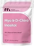 Micro Ingredients Myo-Inositol & D-Chiro Inositol Powder 1lb, 221 Servings | 40:1 Ideal Ratio Inositol Supplement for Women* | Support Hormonal Balance & Ovarian Health* | Non-GMO, Vegan, Filler-Free