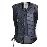 UNISTRENGH Equestrian Vest Professional Safety EVA Padded Horse Riding Vest Body Protector Gear Waistcoat Unisex Black Zipper Waistcoat for Adult Men Women (X-Large)