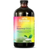 Serene Herbs Soursop Bitters Liquid with Soursop Leaves for Gut Cleanse, Detox & Immune Boost with Black Seed, Moringa, Irish Moss, Ashwaganda, Turmeric, 16 fl oz (16 Fl, Soursop)