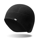 QINGLONGLIN Skull Cap Helmet Liner, Winter Thermal Cycling Cap for Men & Women, Lightweight Cycling Hat for Biking Running Outdoor Work Black