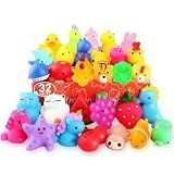 nobasco Squishies, 32 Pack Mochi Squishy Toys - Kawaii Cat Squishys Slow Rising Animals - Party Favors, Goodie Bag, Birthday Gifts, Mini Squishies Stress Reliever Toy