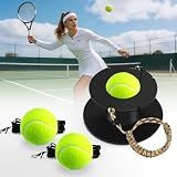 HOIGE Tennis Trainer Metal, Tennis Practice Rebounder with 3 String Balls