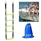 itayak 5 Step Boat Rope Ladder, Foldable Assist Boarding Outdoor Climbing Rope Ladder for Inflatable Boat, Pontoon Boat, Sailboat, Kayak, Motorboat, Canoeing