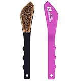 Boar Hair Rock Climbing Brush with Ergonomic Handle, Bouldering Boulder Brush as Durable Cleaning Tool for Climbing Chalk and Climbing Holds on Climbing Wall Indoor or Outdoor (Black&Puple)