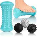 Vive Massage Ball Set (4 Piece) - Plantar Fasciitis Relief Foot Pain Hot Cold Therapy - Heel Spur, Sore Muscle, Trigger Point, Back, Arm, Neck, Shoulder, Leg Circulation Roller