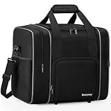 Bosynoy Bowling Ball Bag for Single Ball with Shoe Compartment, 1 Ball Bowling Tote Carrier Fits Shoes Up to Mens Size 14 with Padded Holder & Mutiple Pockets, Black