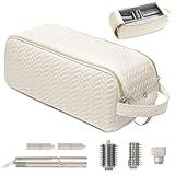 ELCUPA Large Hair Tools Travel Bag Compatible with Shark FlexStyle, Revlon & Dyson | Hair Dryer Brush Organizer, Flat Iron, Curling Iron, Makeup & Cosmetic Bag for Travel Essentials