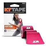 KT Tape, Original Cotton, Elastic Kinesiology Athletic Tape, 20 Count, 10” Precut Strips, Pink
