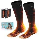 Heated Socks for Men Women, Foot Warmer with 5V 5000mAh Rechargeable Battery Powered, Up to 8 Hours,4 Levels Temperatures Setting,Thermal Heating Electric Socks,Foot Warmer