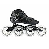 Inline Speed Skates Adult for Women Mens, Professional Roller Skates Blades, High Performance Racing Skates, Fitness & Marathon Skating Gear, Unisex Black