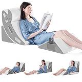 Yojoker 4PCS Orthopedic Bed Wedge Pillow Set for Sleeping, Post Surgery Foam Pillow for Body, Back and Leg Pain Relief, Triangle Adjustable Support Pillow - Acid Reflux, Anti Snoring & GERD Sleeping