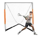 VEVOR Lacrosse Goal, 6' x 6' Lacrosse Net, Portable Lacrosse Goal with Carry Bag, Fiberglass Rod Backyard Lacrosse Training Equipment, Easy Setup Collegiate Goal, Perfect for Youth Adult Training