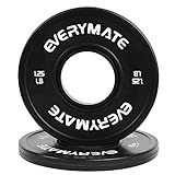 EVERYMATE Black Change Weight Plates 1.25LB Set Fractional Plate Olympic Bumper Plates for Cross Training Bumper Weight Plates Steel Insert Strength Training Weight Plates